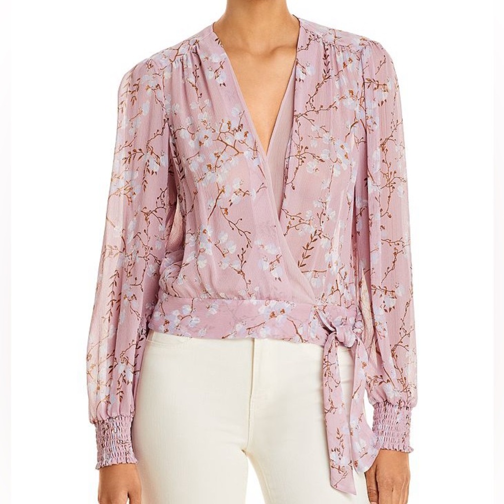 PAIGE Pink Floral Margherita Silk Blouse